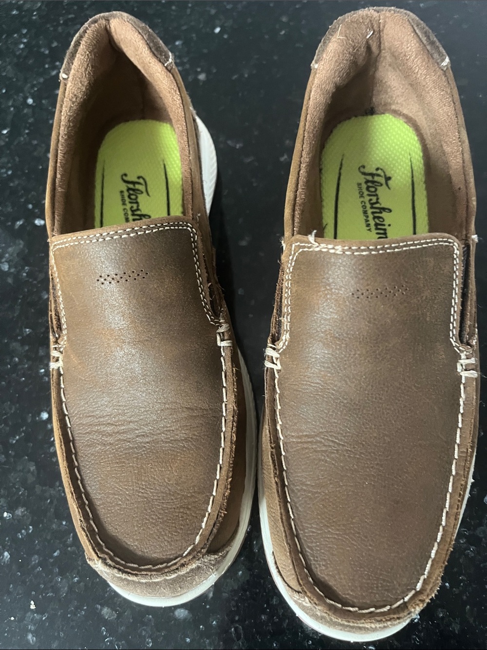 Florsheim Brown Leather Slip-On Moccasin Kids Dress Shoes